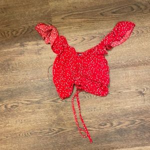 Red Scrunch Crop Top